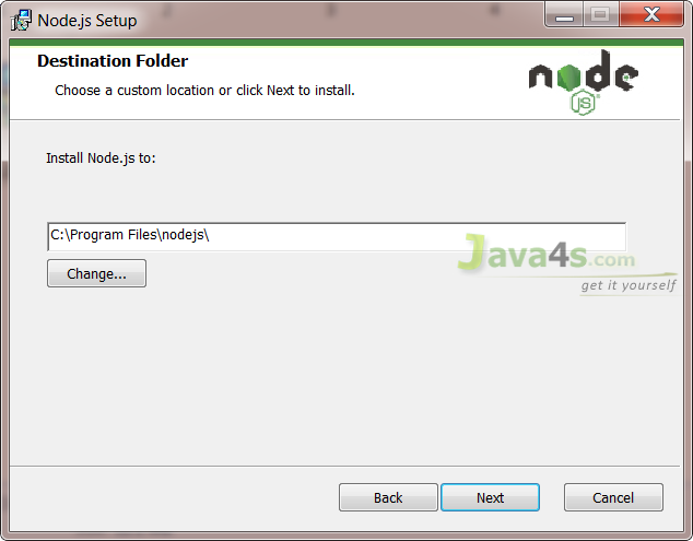 windows install node js